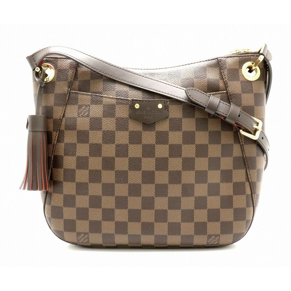LOUIS VUITTON Damier South Bank Shoulder Bag Crossbody Fringe Charm